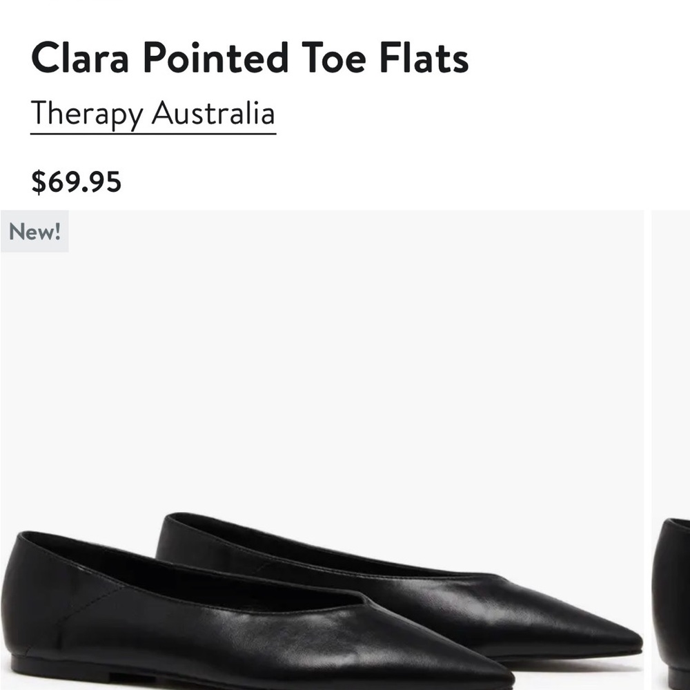 Nordstrom Black Leather Flats size 9